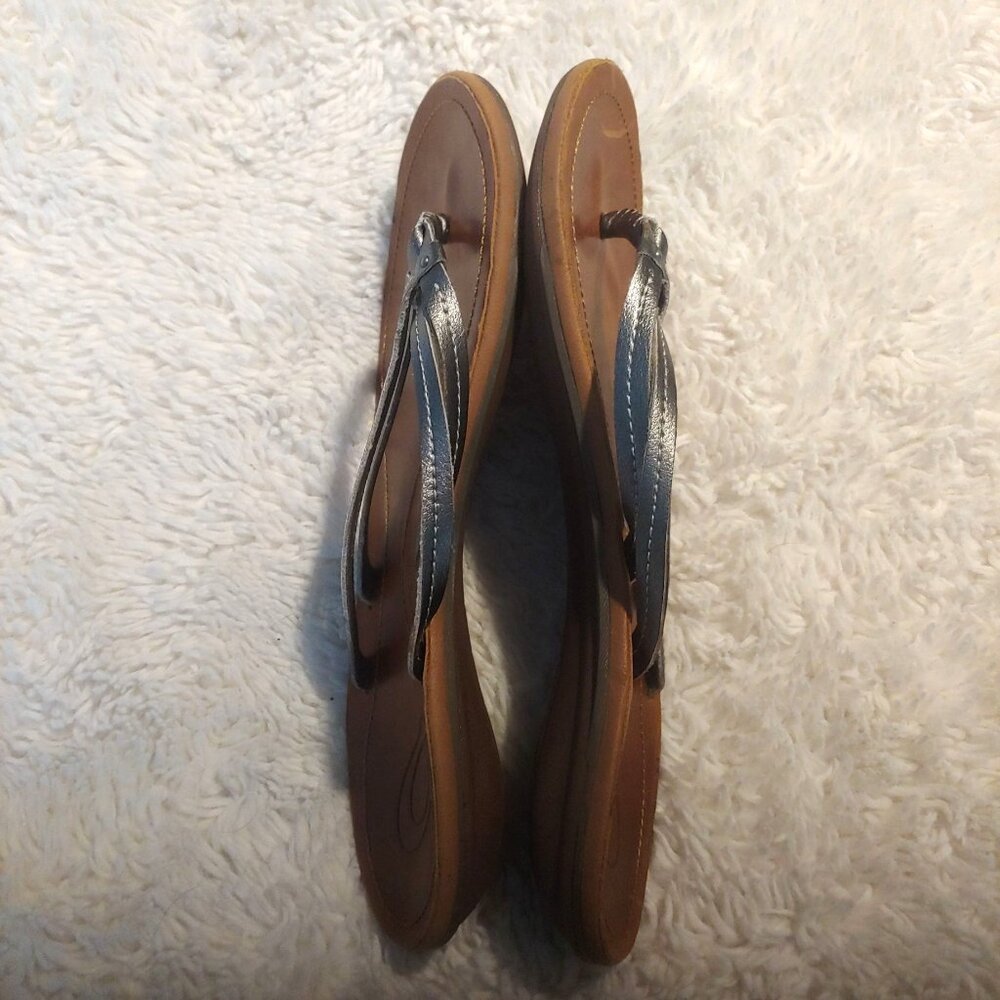 Olukai Womens Double Strap Sandal in Silver size 8 Tiki Vacay Hawaii - Picture 5 of 7